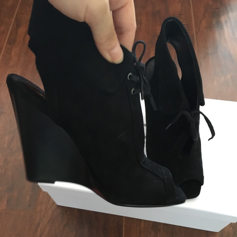 NEW Aldo open toe wedge boots